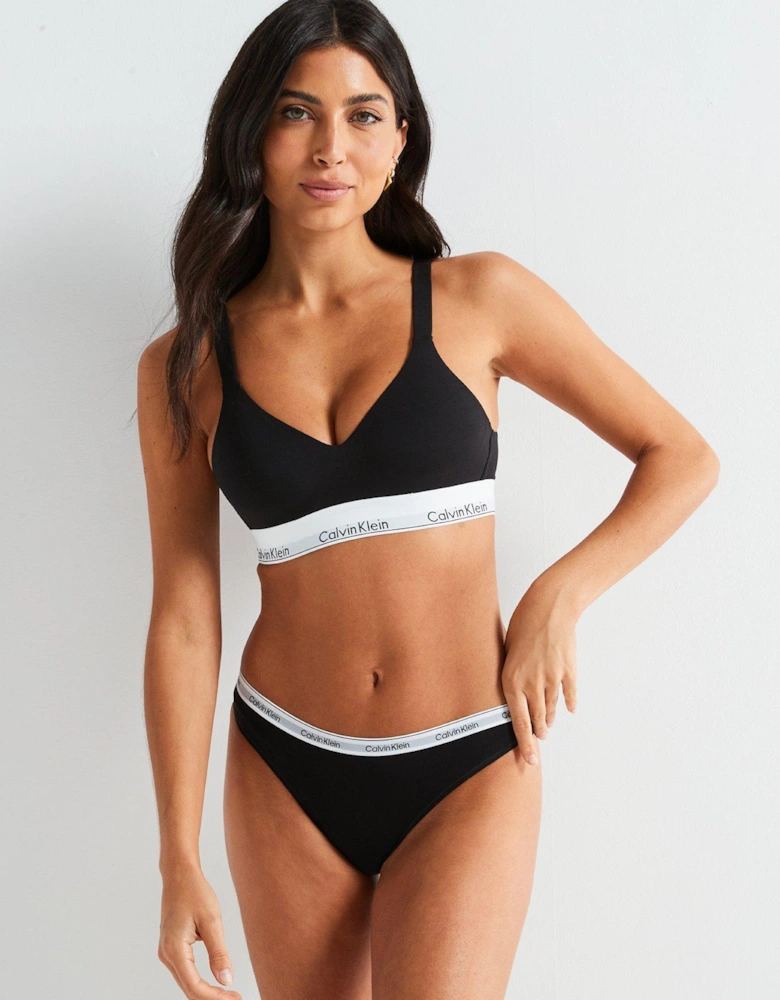 Modern Cotton Lift Bralette - Black