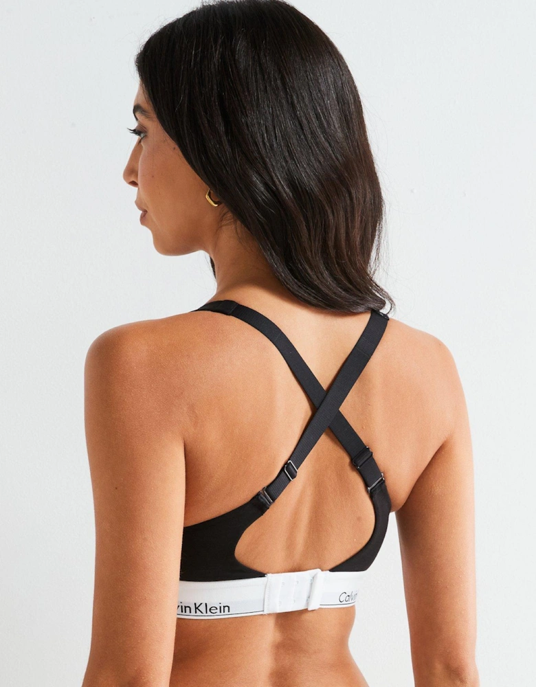 Modern Cotton Lift Bralette - Black