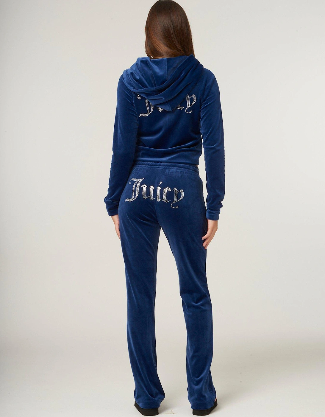 Classic Track Pants With Diamante Logo - Blue