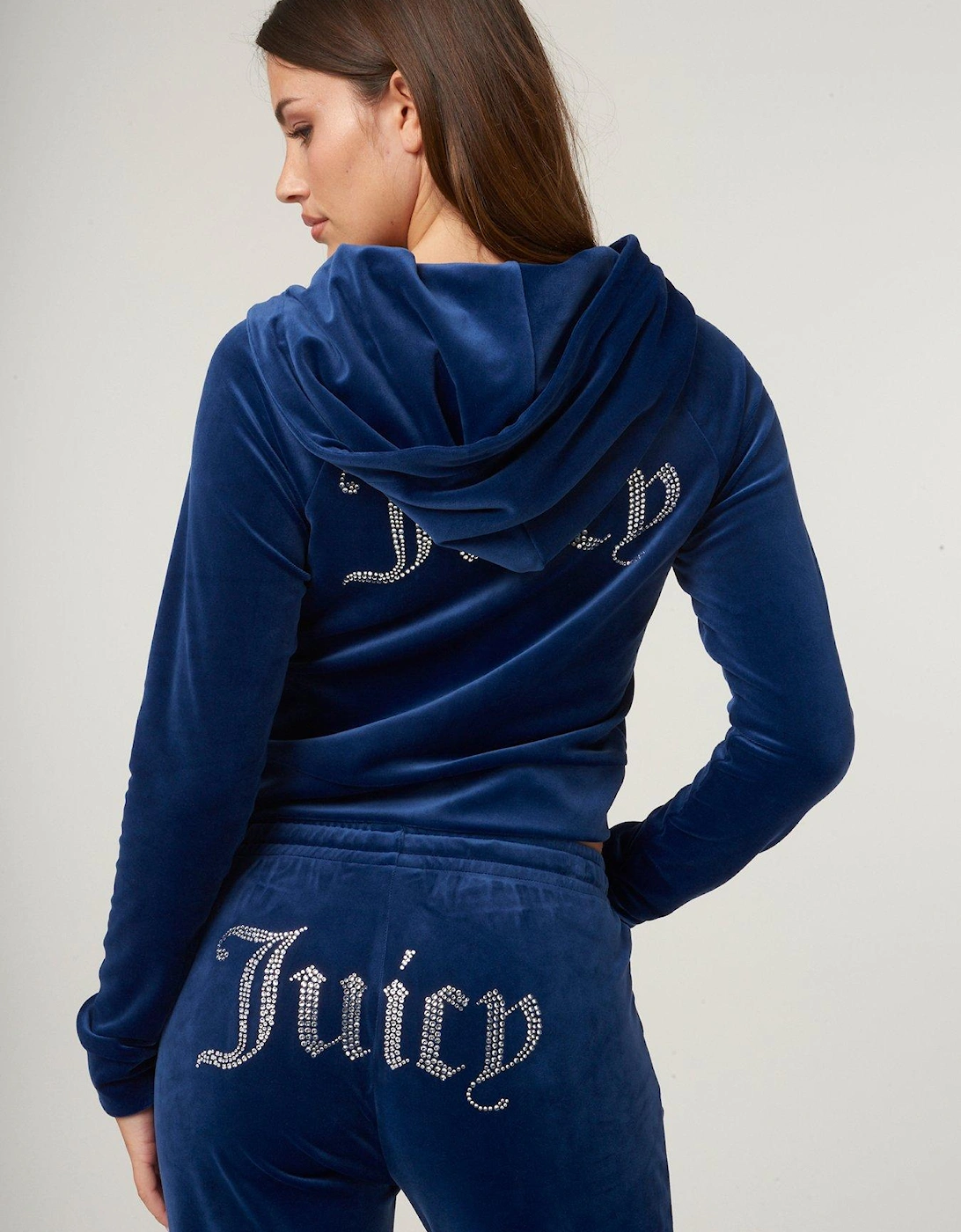 Classic Track Pants With Diamante Logo - Blue