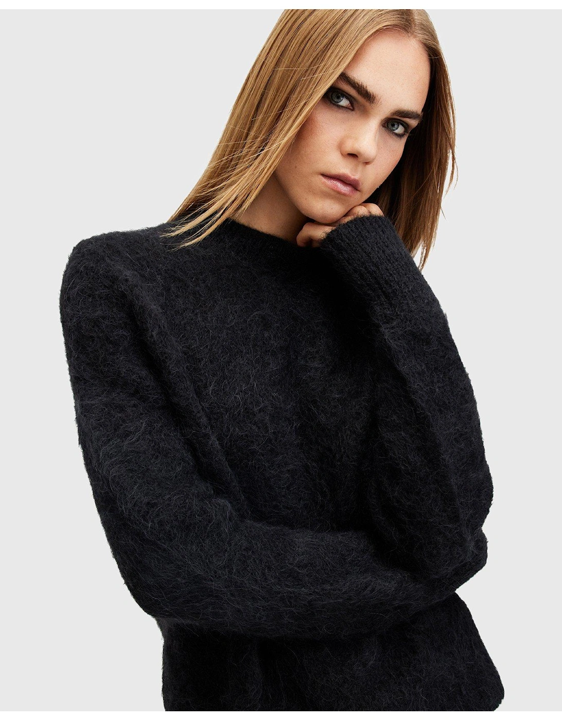 Vortex Crew Neck Relaxed Fit Jumper - Black