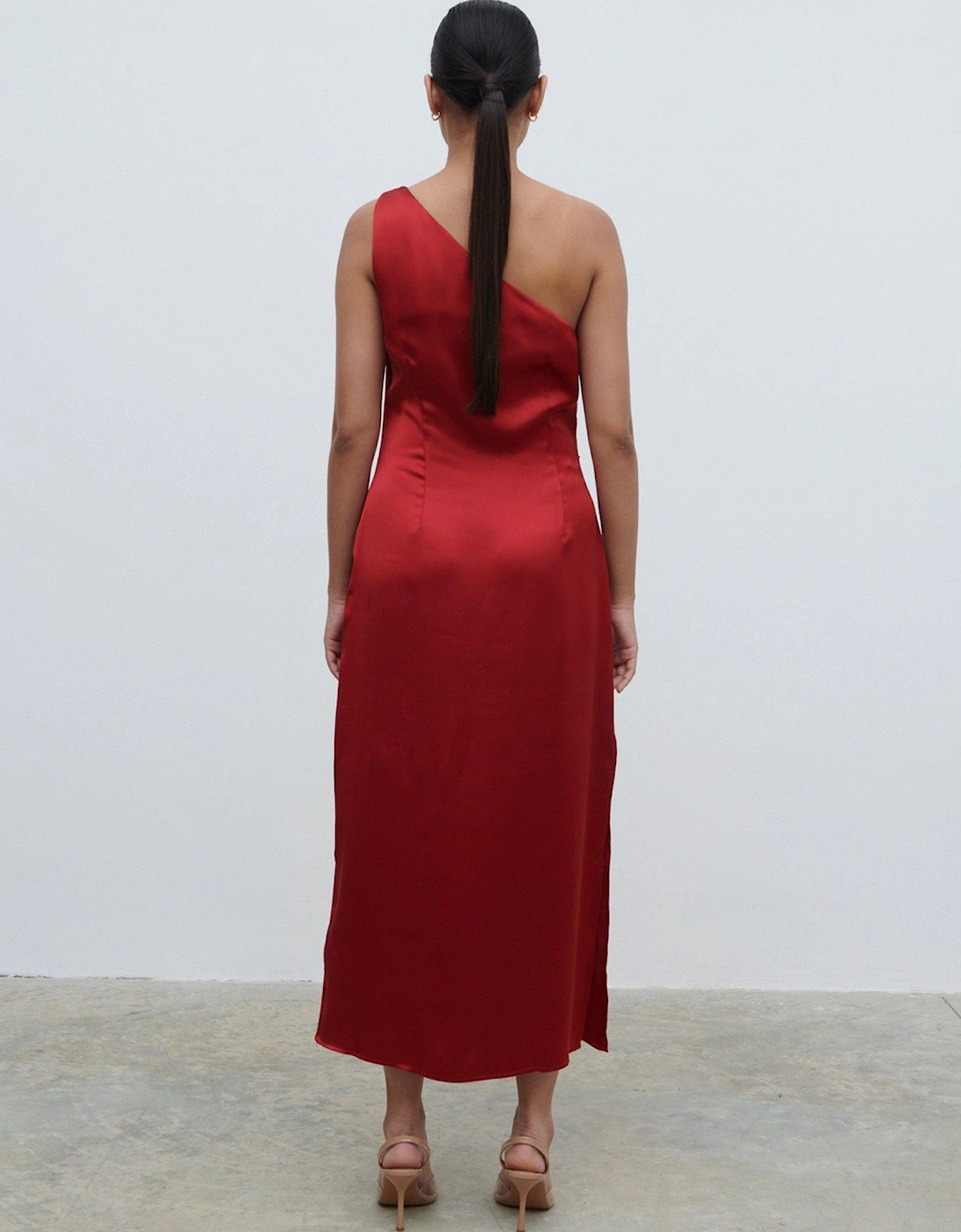 Amelia Ruched Midaxi Dress - Red