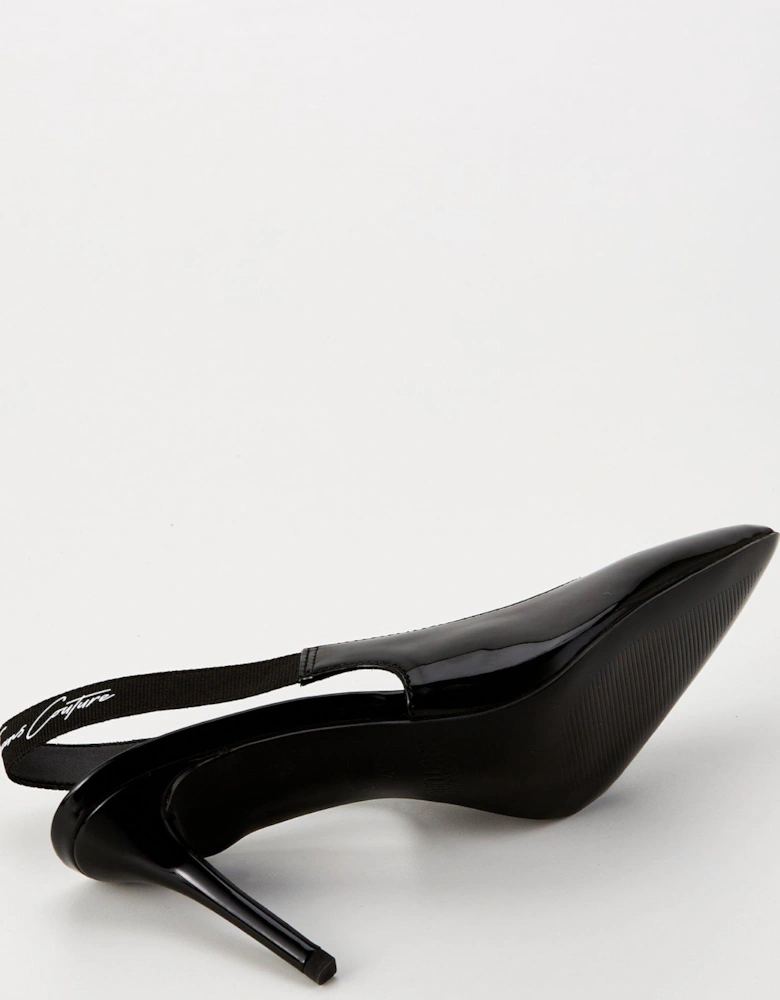 Patent Slingback Heels - Black