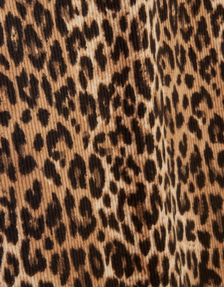 Leopard Pencil Skirt - Brown