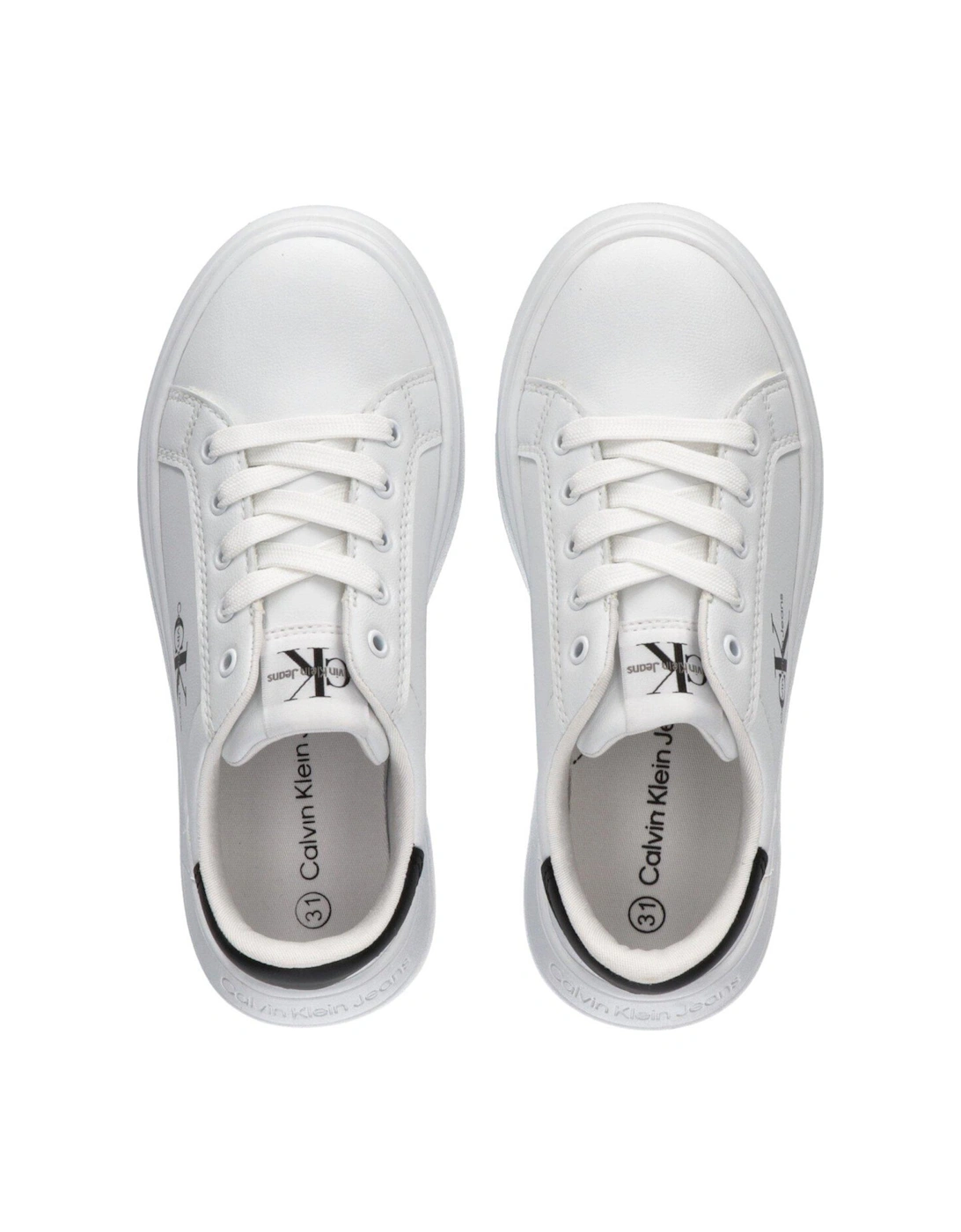 Kids Low Cut Lace-Up Sneakers - White