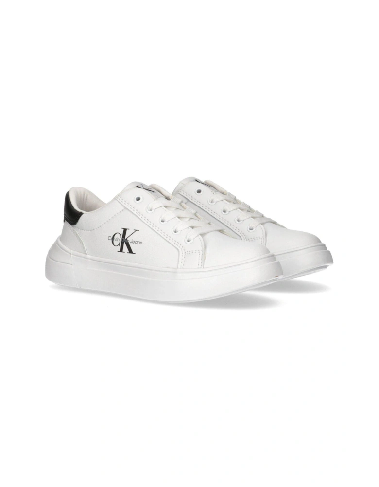 Kids Low Cut Lace-Up Sneakers - White