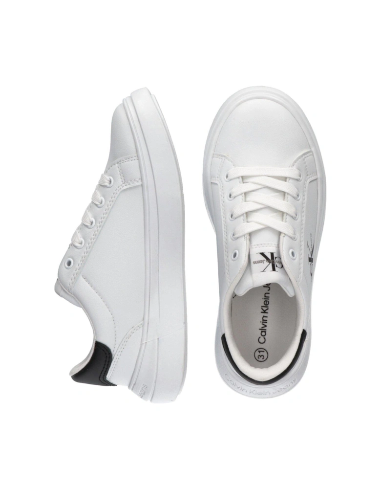 Kids Low Cut Lace-Up Sneakers - White