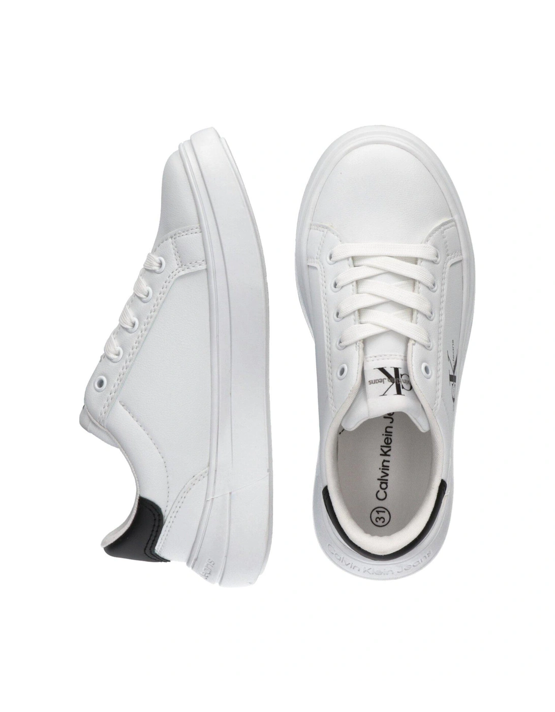 Kids Low Cut Lace-Up Sneakers - White