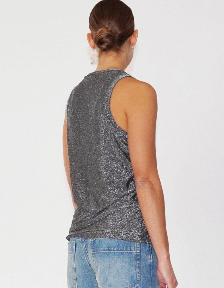 Metallic Tanzanite Vest Top - Grey