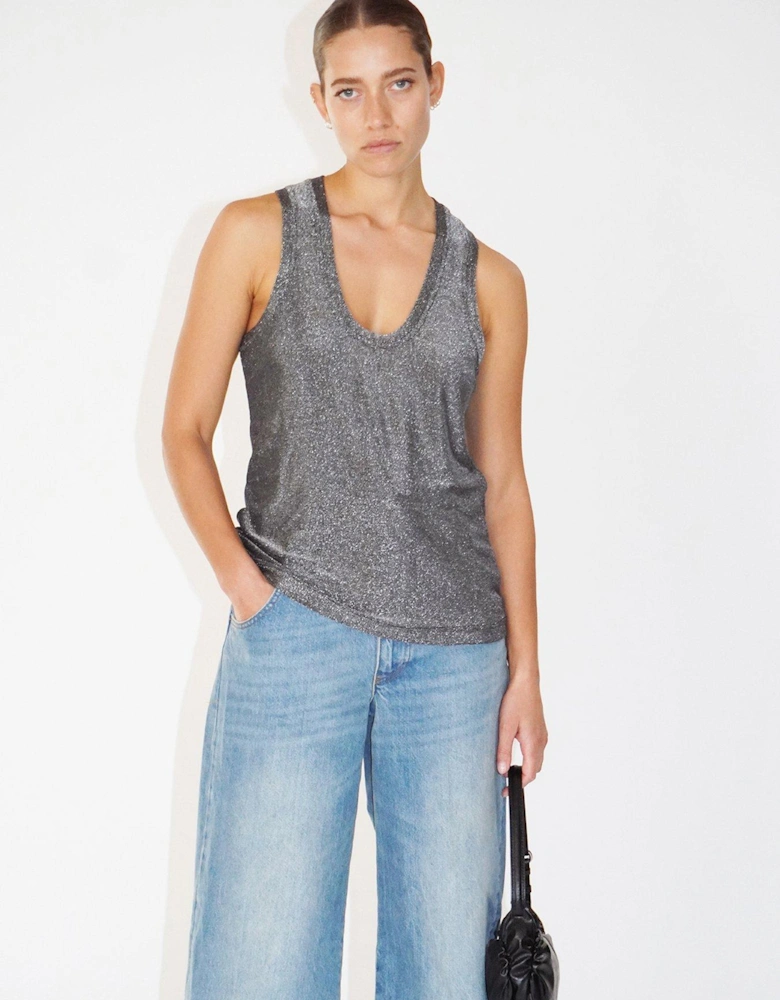 Metallic Tanzanite Vest Top - Grey