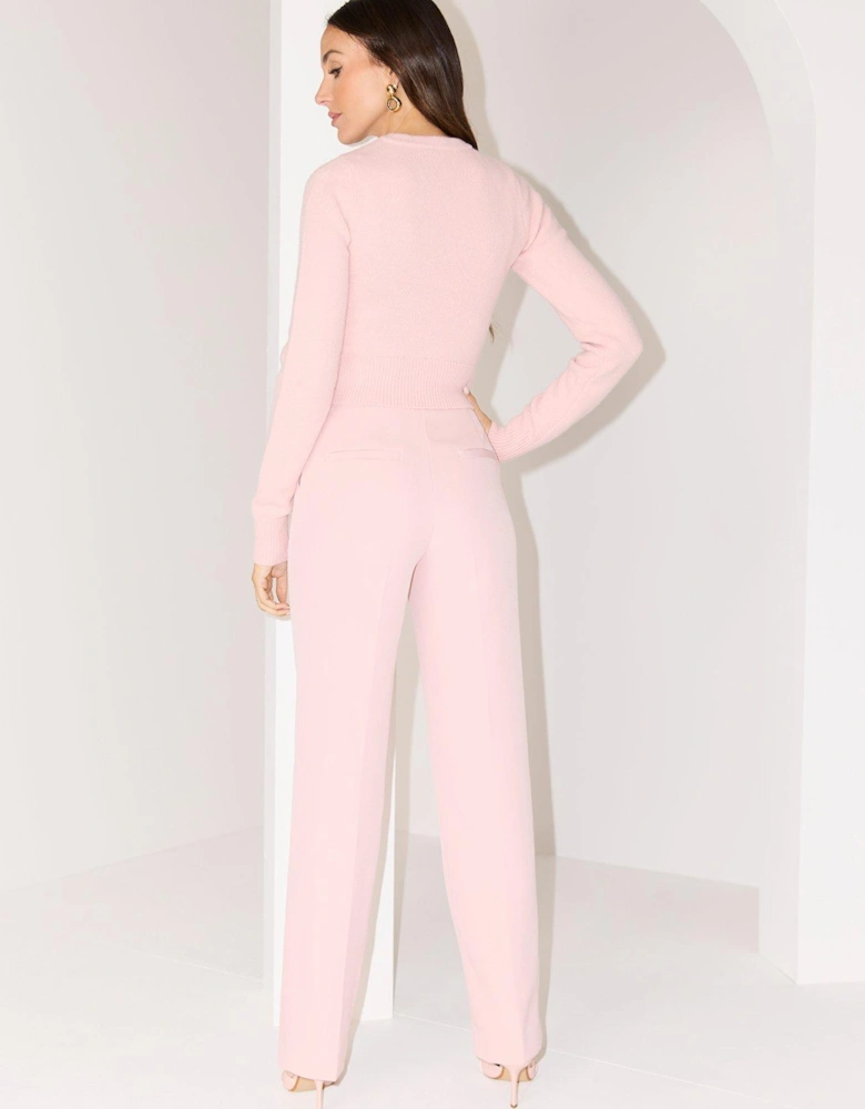 Straight Leg Trousers - Pink