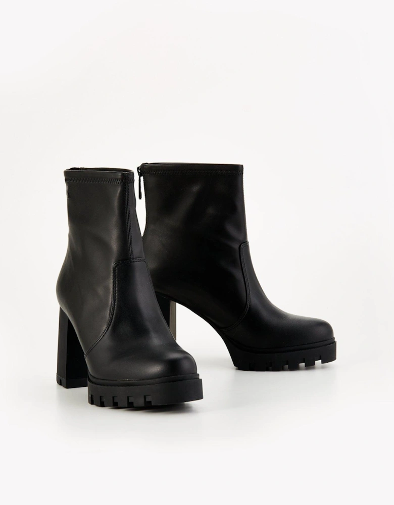 Platform Heeled Boots - Black