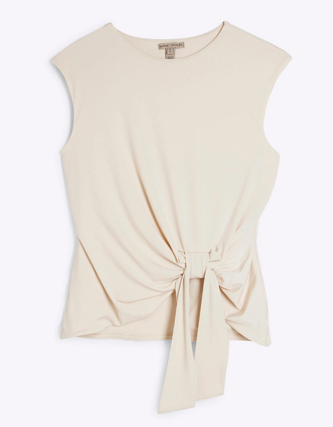 Tie Detail Sleeveless Top - Cream