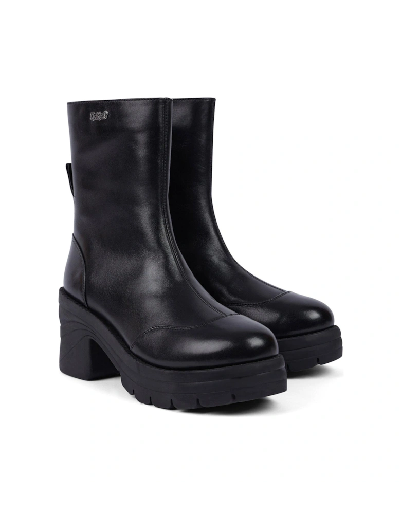 Edie Leather Boots - Black