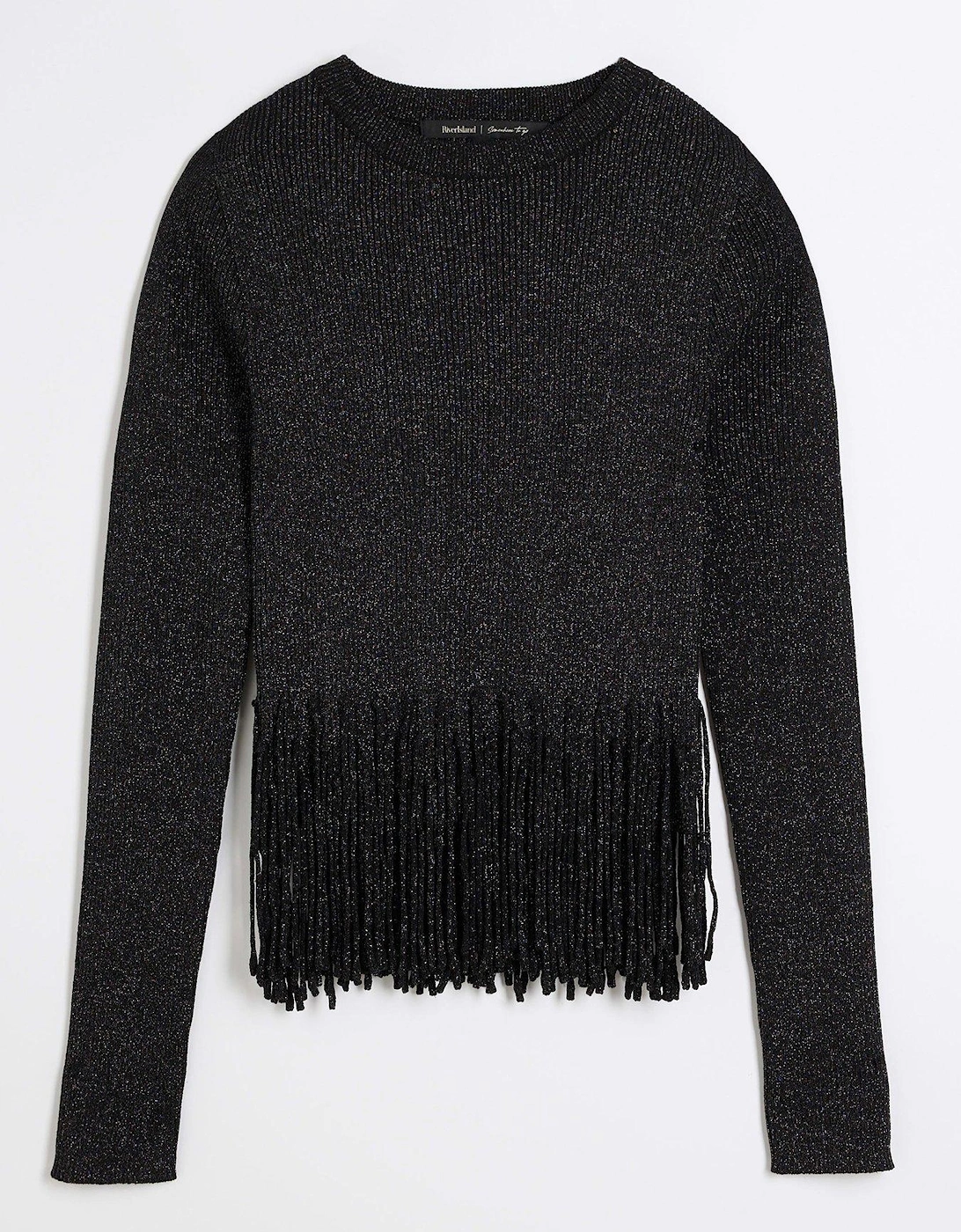 Fringe Detail Jumper - Black