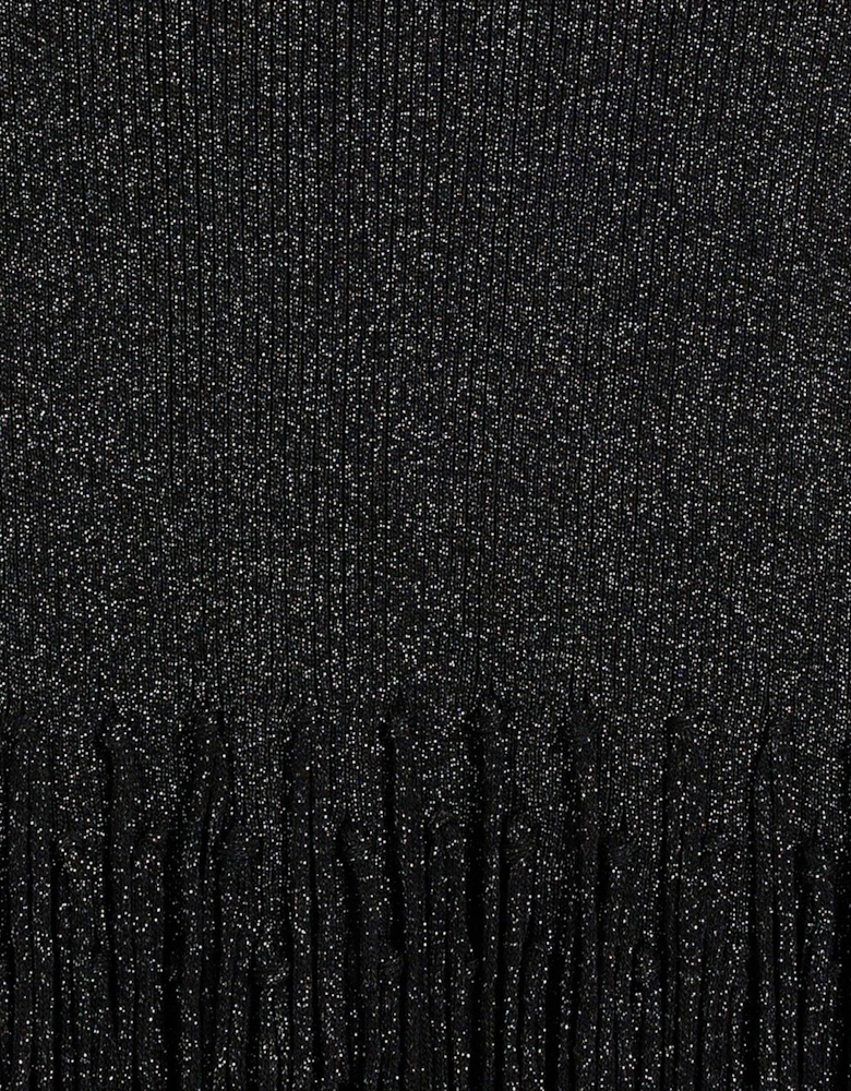 Fringe Detail Jumper - Black