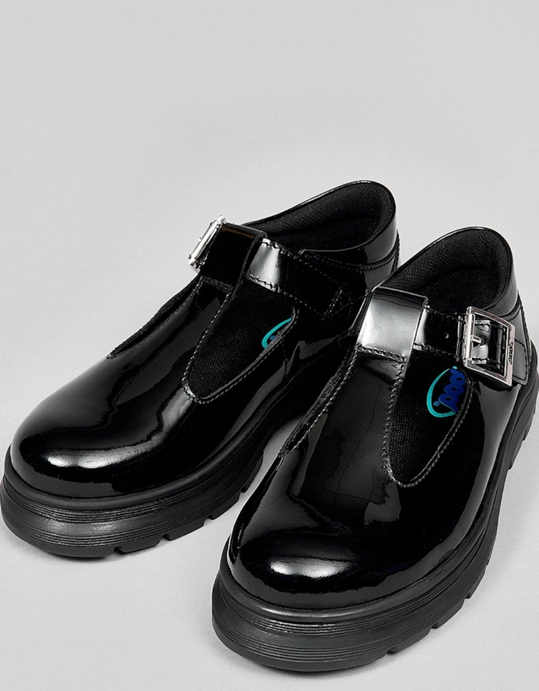 Emile Black Patent Tbar School Shoe