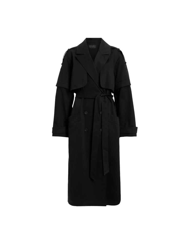 Clyde Trench Coat With Removable Sleeves - Black