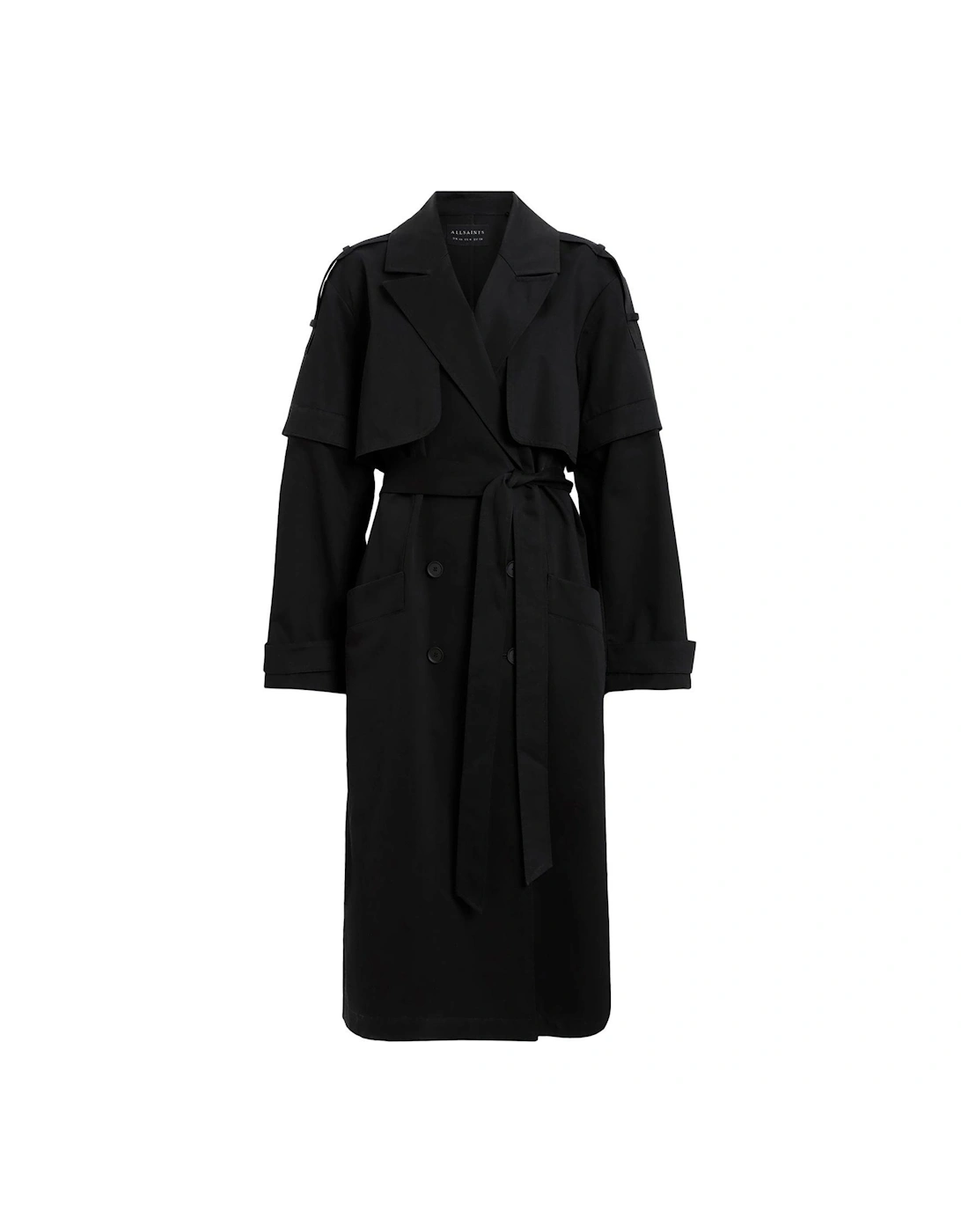 Clyde Trench Coat With Removable Sleeves - Black