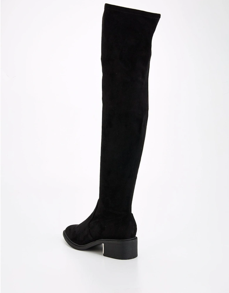 Wide Over The Knee Boot - Black