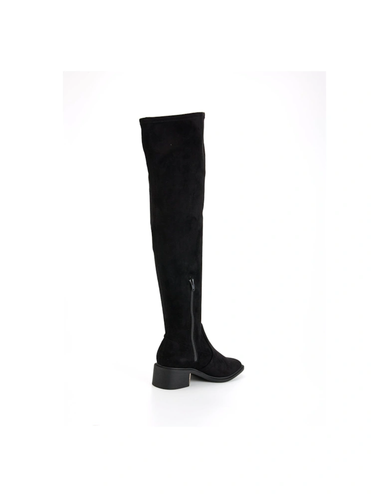 Wide Over The Knee Boot - Black