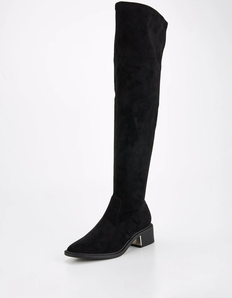 Wide Over The Knee Boot - Black