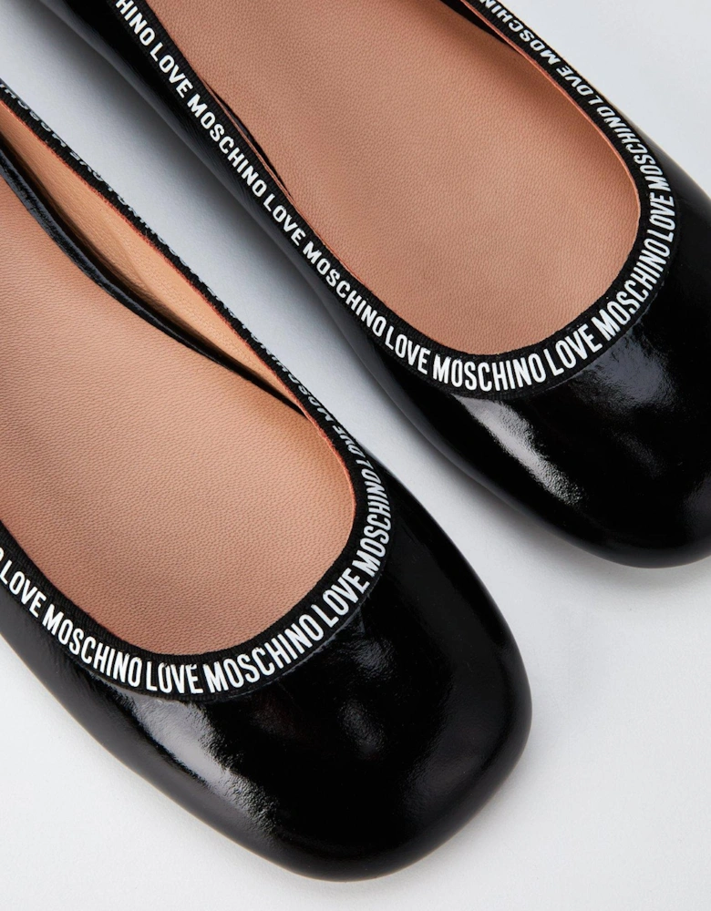 Logo Ballet Flats - Black