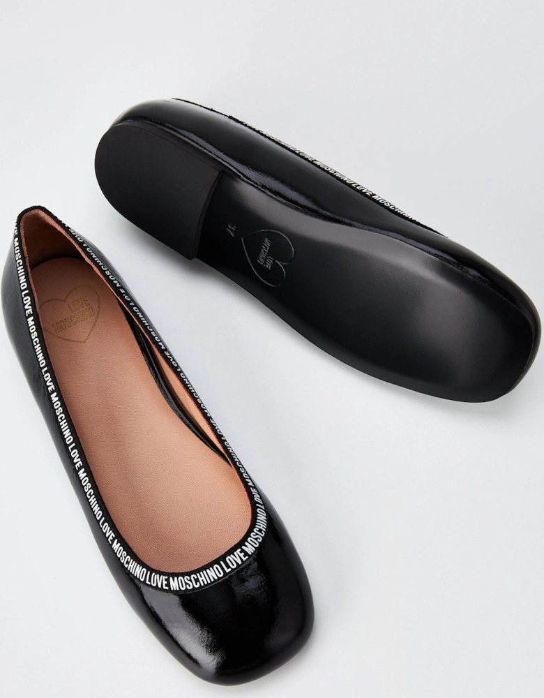 Logo Ballet Flats - Black