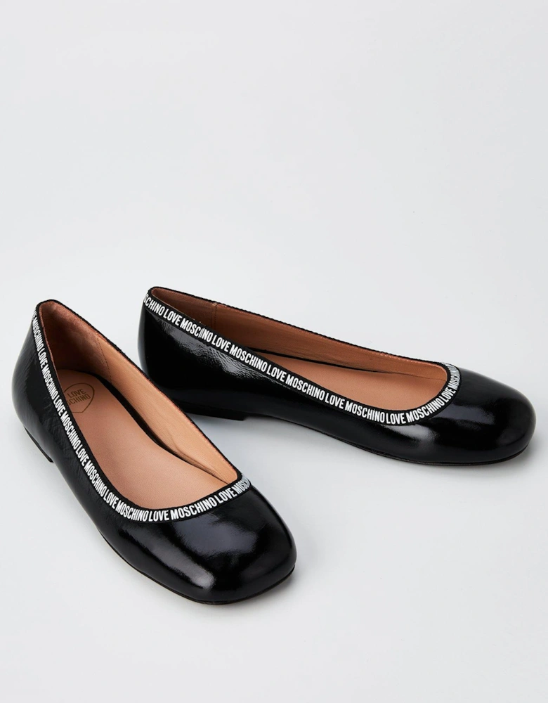 Logo Ballet Flats - Black