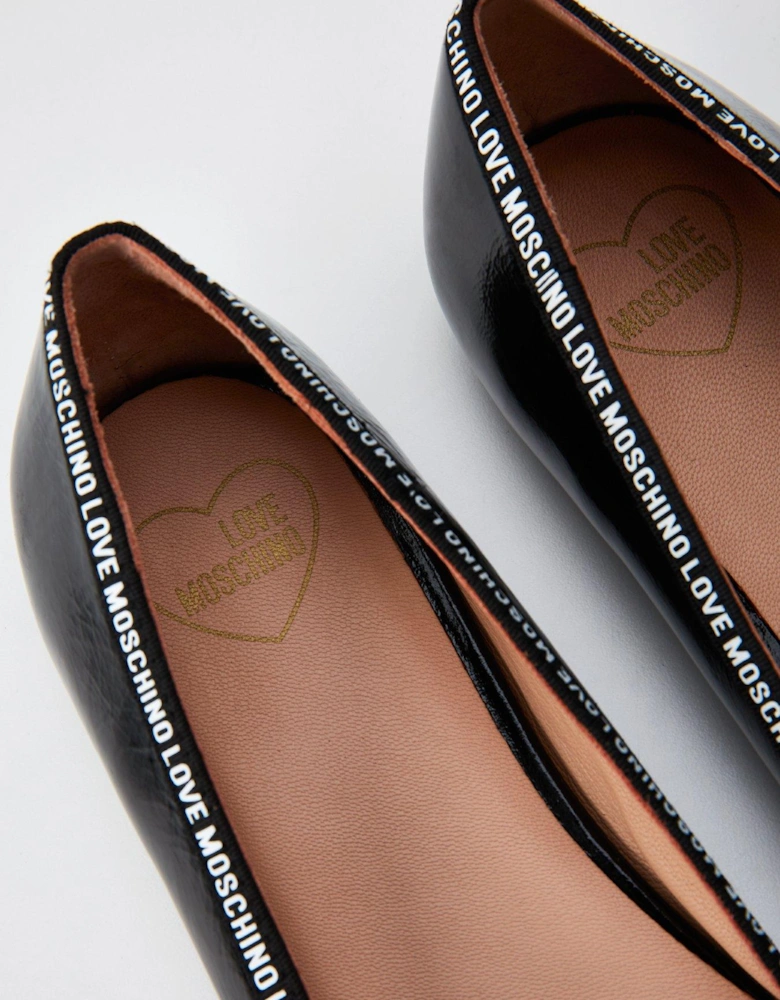 Logo Ballet Flats - Black