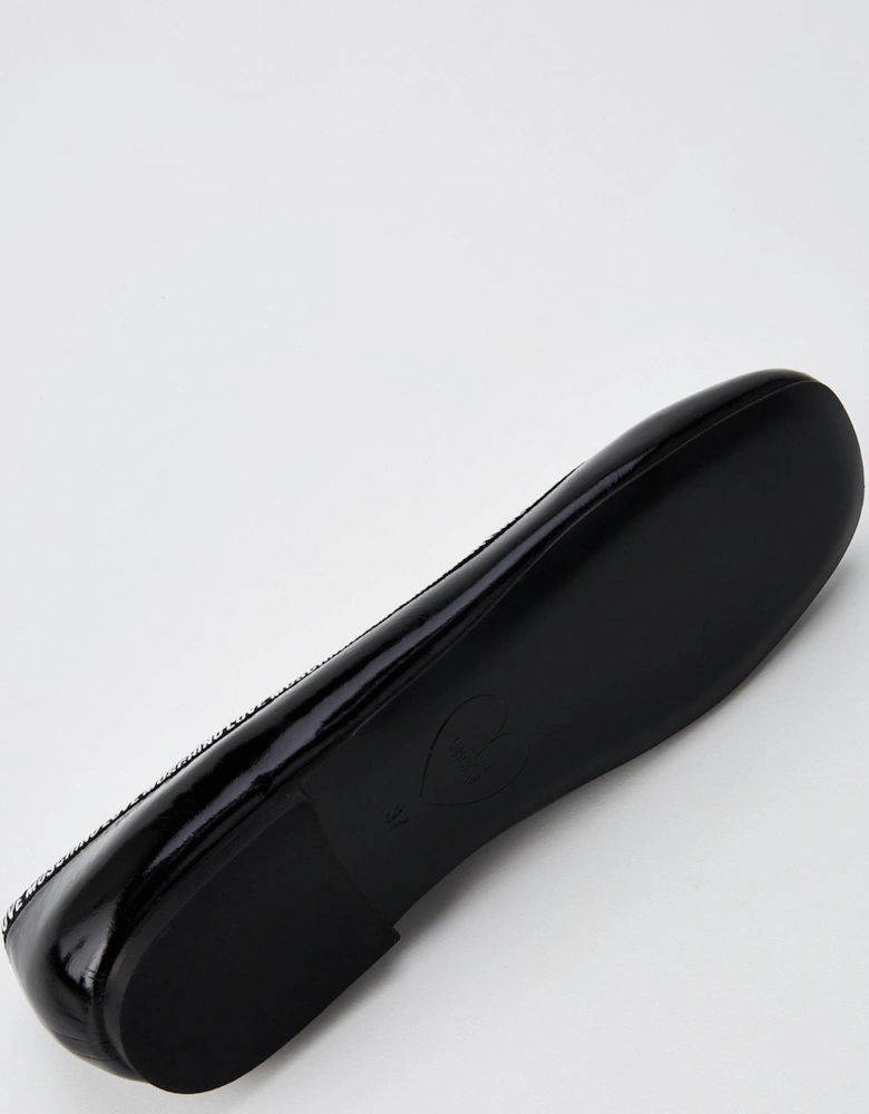 Logo Ballet Flats - Black