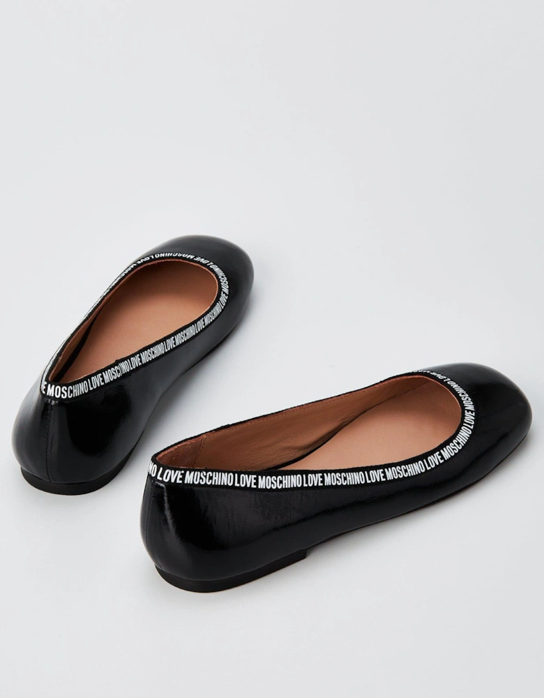 Logo Ballet Flats - Black