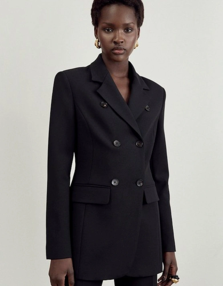 The Founder Compact Stretch Tailored Double Breasted Blazer