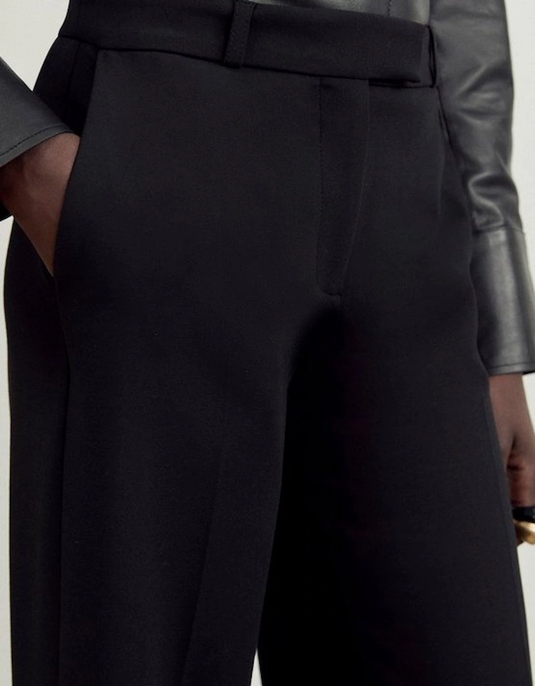 The Founder Compact Stretch Wide Leg Trouser