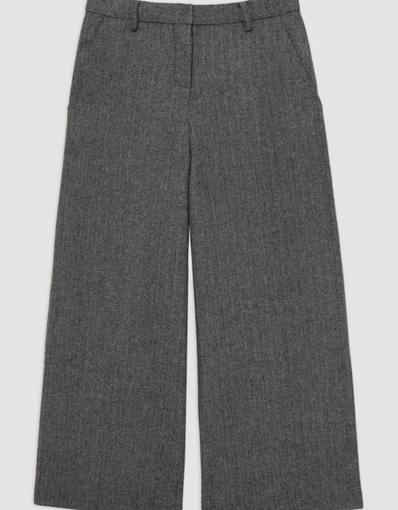 The Founder Tall Herringbone Straight Leg Cropped Trousers