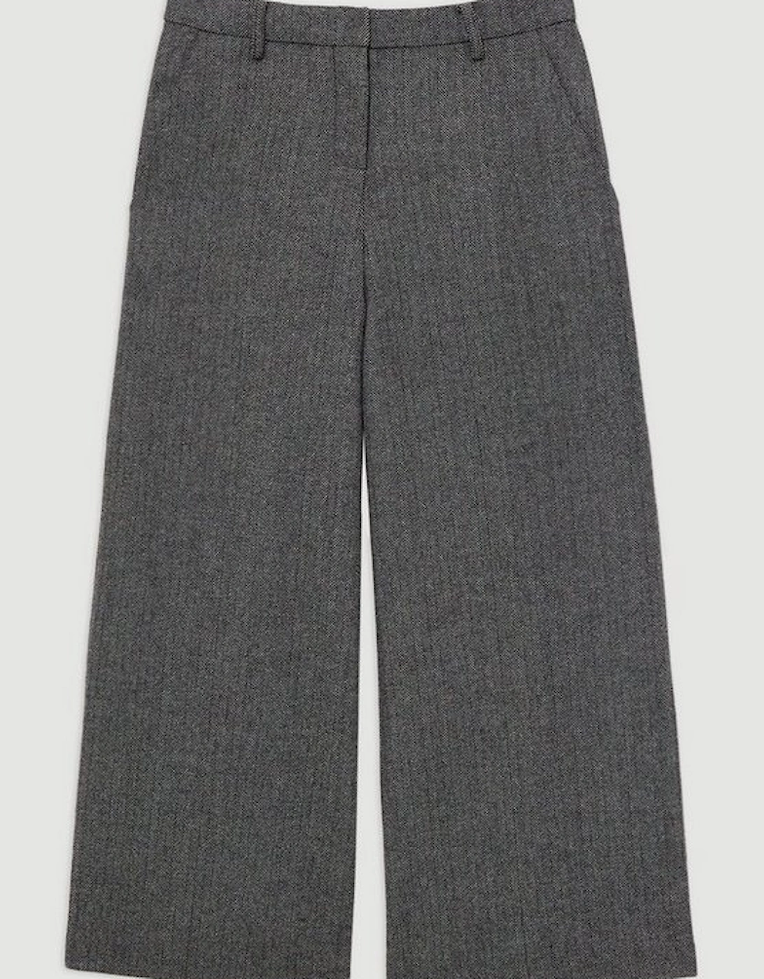 The Founder Herringbone Straight Leg Cropped Trousers