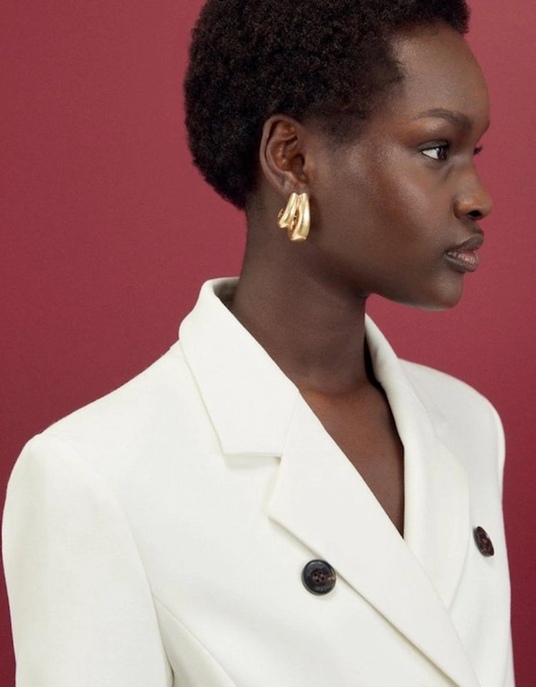 Compact Stretch Tailored Double Breasted Blazer