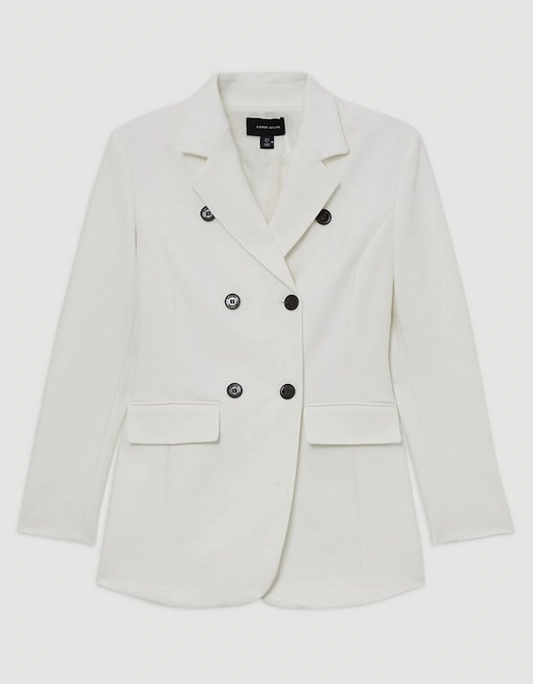 Compact Stretch Tailored Double Breasted Blazer