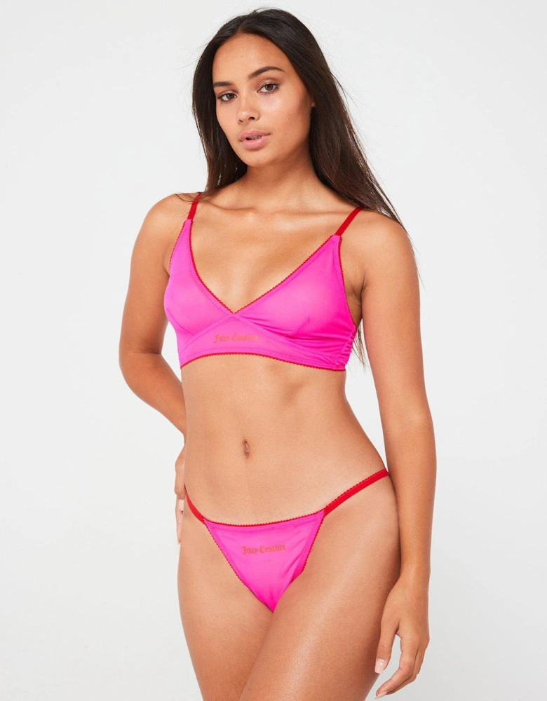 Juicy Logo Mesh Thong - Pink