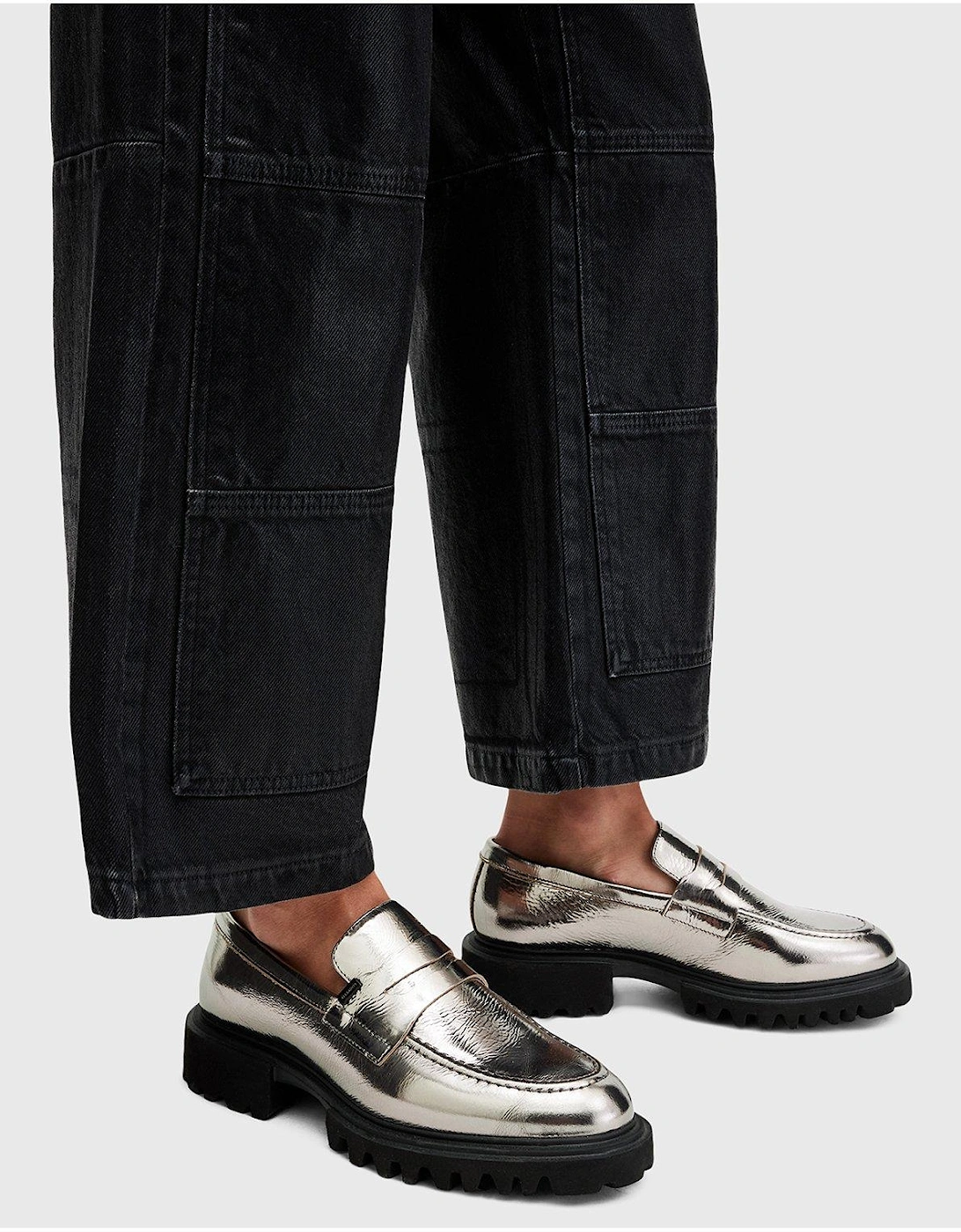 Lola Metallic Loafer - Grey