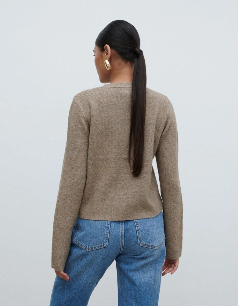 Sabrina Knit Short Cardigan - Brown