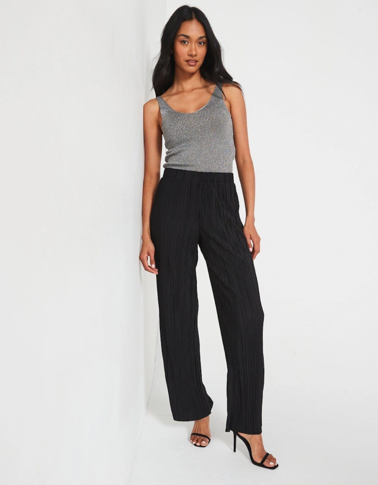 Bravo Pleated Jersey Pants - Black