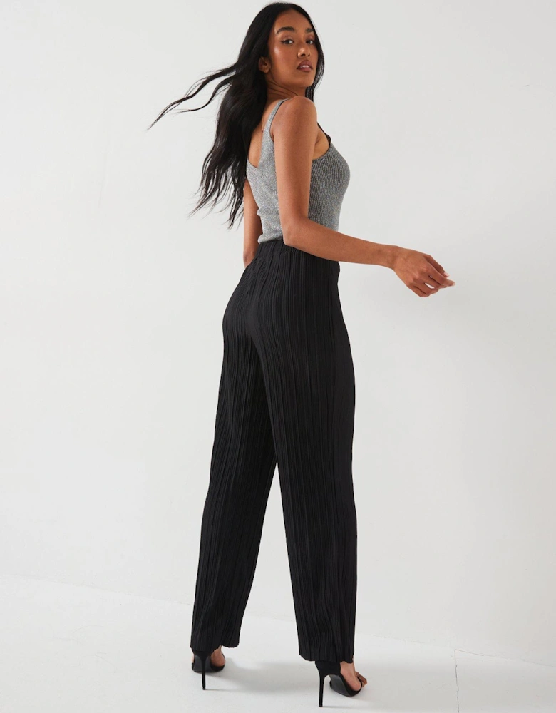Bravo Pleated Jersey Pants - Black