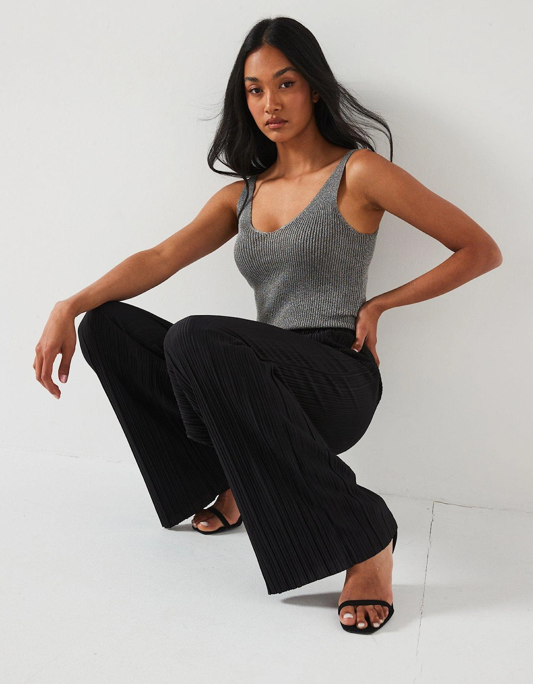 Bravo Pleated Jersey Pants - Black