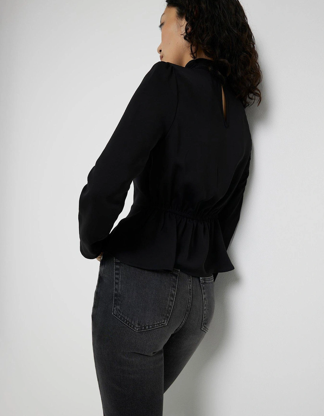 Drape Front Top - Black