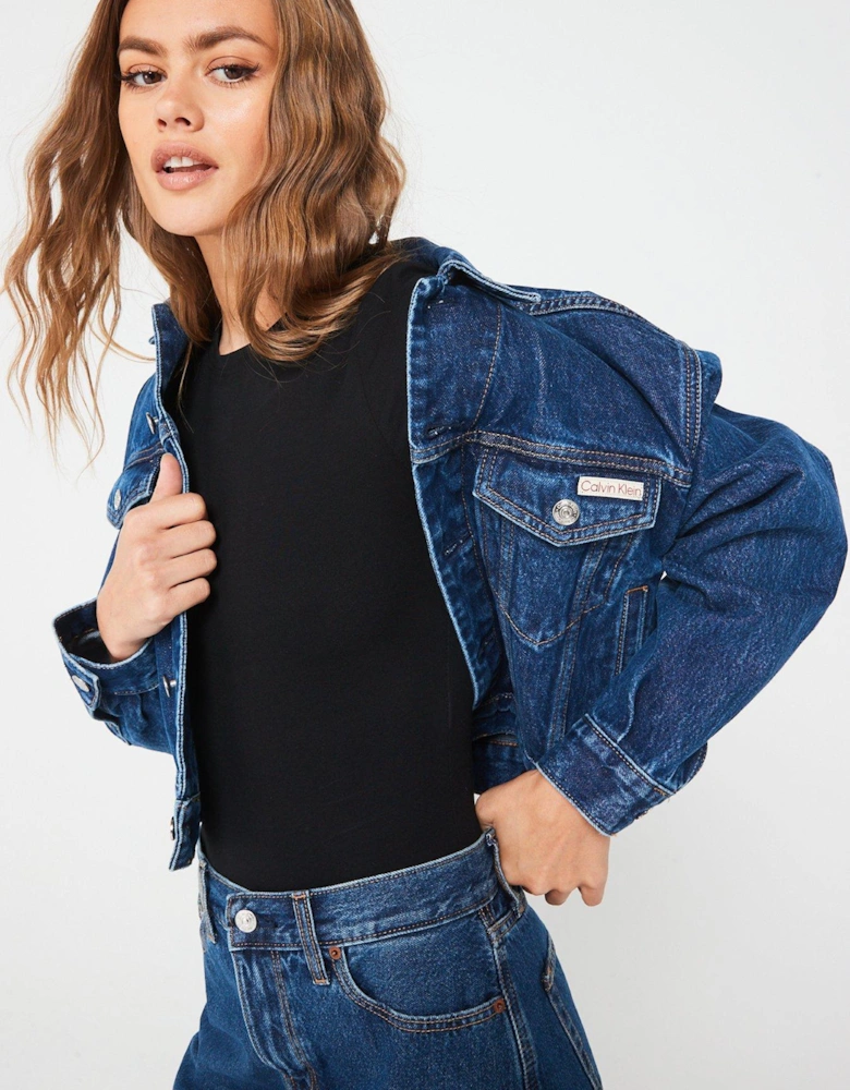 90S Denim Trucker Jacket - Blue