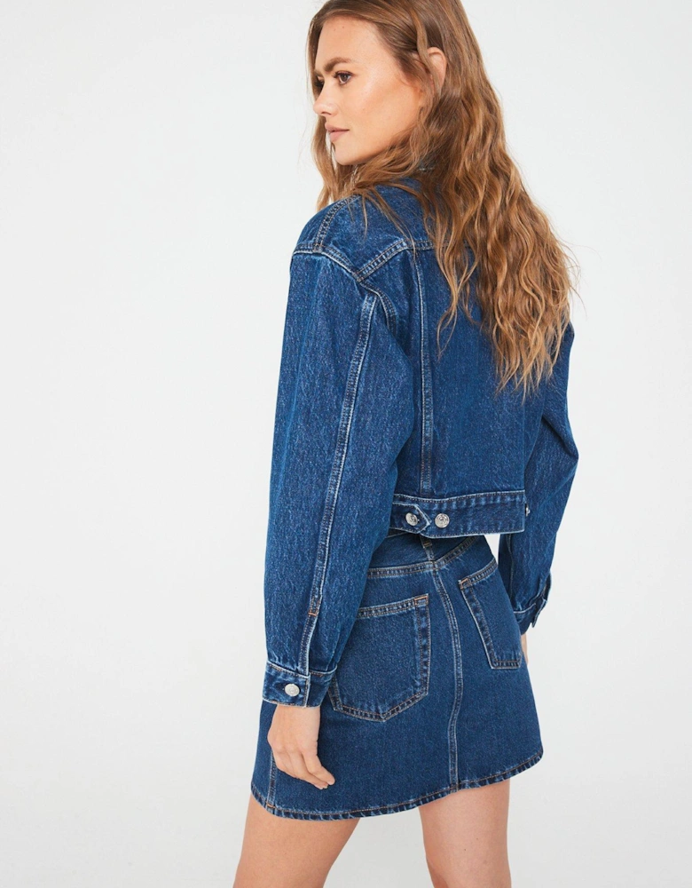 90S Denim Trucker Jacket - Blue