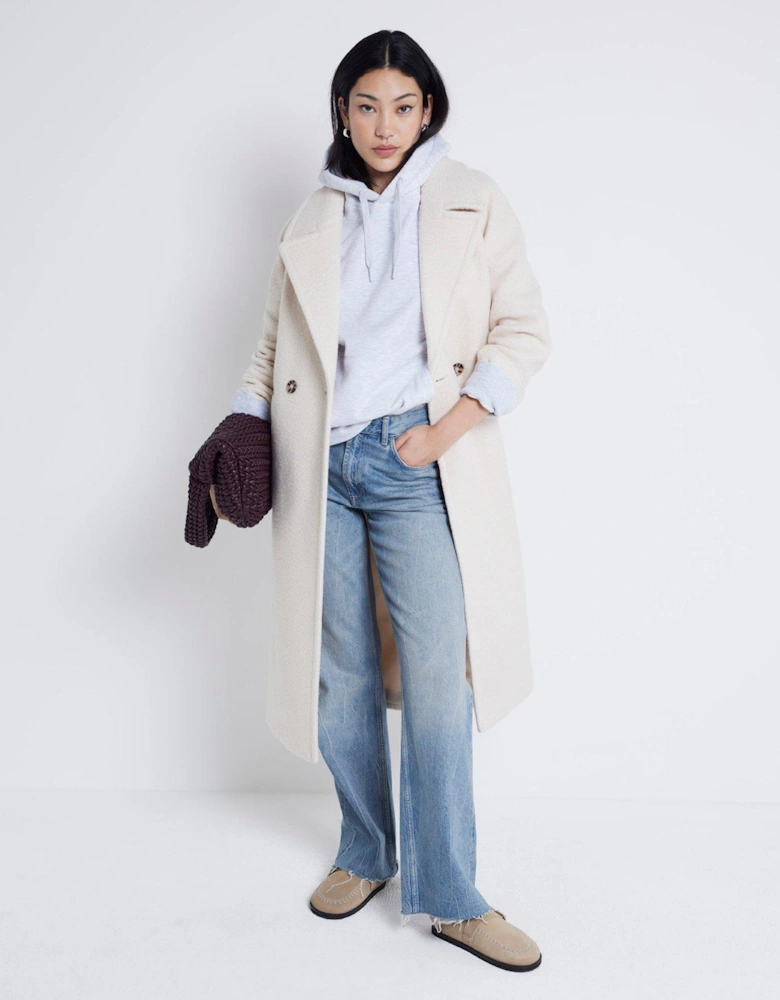 Boiled Wool Slouch Coat - Cream