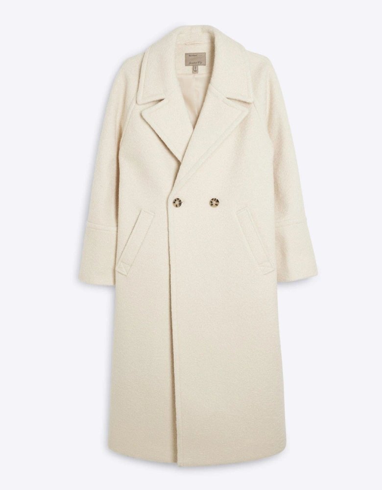 Boiled Wool Slouch Coat - Cream