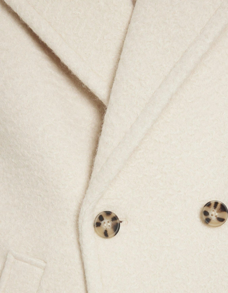 Boiled Wool Slouch Coat - Cream